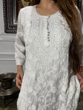Load image into Gallery viewer, Chikankari Modal Satin Pant Set
