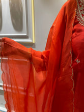 Load image into Gallery viewer, Orange Hand Zardozi Suit