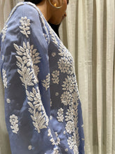 Load image into Gallery viewer, Chikankari Silk Crepe Pallazo Set