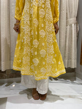 Load image into Gallery viewer, Chikankari Silk Crepe A line Frock