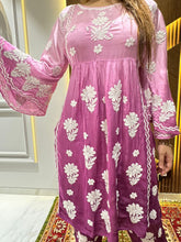 Load image into Gallery viewer, Chikankari Modal Satin Pant Set