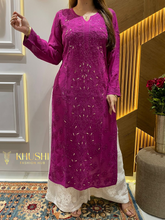 Load image into Gallery viewer, Chikankari Viscose Mukaish Work Kurti