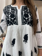 Load image into Gallery viewer, Black and White Short Kurti