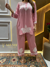 Load image into Gallery viewer, Chikankari Ryon Co-ord Set