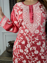 Load image into Gallery viewer, Chikankari Modal Satin Pant Set