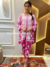 Load image into Gallery viewer, Chikankari Modal Satin Pink Co-ord Set