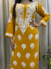 Load image into Gallery viewer, Chikankari Yellow Kurta