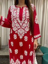 Load image into Gallery viewer, Chikankari Modal Kurti
