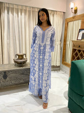 Load image into Gallery viewer, Chikankari Silk Crepe Pallazo Set