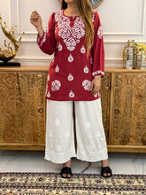 Load image into Gallery viewer, Chikankari Ryon Short Kurti