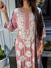 Load image into Gallery viewer, Chikankari Modal Cotton Kurti