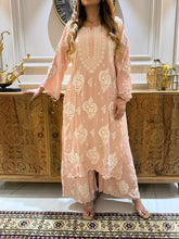 Load image into Gallery viewer, Chikankari Crepe Pallazo Set