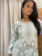 Load image into Gallery viewer, Chikankari Muslin Kurti