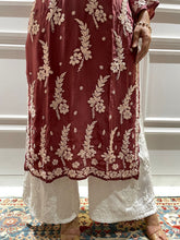 Load image into Gallery viewer, Chikankari Viscose Peach Kurti