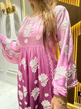Load image into Gallery viewer, Chikankari Modal Satin Pant Set