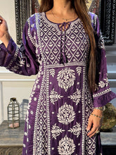 Load image into Gallery viewer, Chikankari Modal Satin Gown