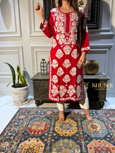 Load image into Gallery viewer, Chikankari Modal Cotton Kurti