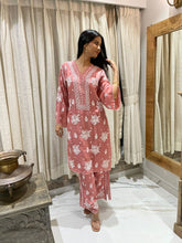 Load image into Gallery viewer, Chikankari Silk Crepe Pallazo Set