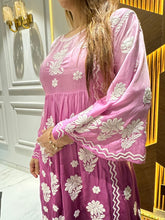 Load image into Gallery viewer, Chikankari Modal Satin Pant Set