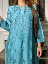 Load image into Gallery viewer, Chikankari Chanderi Silk Pallazo Set