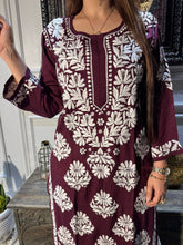 Load image into Gallery viewer, Chikankari Modal Cotton Kurti