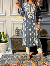 Load image into Gallery viewer, Chikankari Viscose Muslin Kurti
