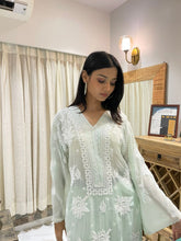 Load image into Gallery viewer, Chikankari Silk Crepe Pallazo Set