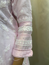 Load image into Gallery viewer, Muslin Chikankari kurta - Pink