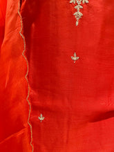 Load image into Gallery viewer, Orange Hand Zardozi Suit
