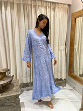 Load image into Gallery viewer, Chikankari Silk Crepe Kurti