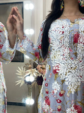 Load image into Gallery viewer, Blue Printed Pallazo Set