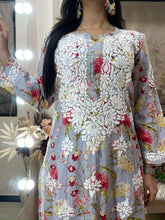 Load image into Gallery viewer, Blue Printed Pallazo Set