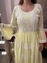 Load image into Gallery viewer, Lime Umbrella Lucknowi Kurti - Khushi Fashion Hub