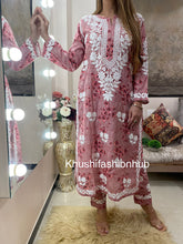 Load image into Gallery viewer, Pink Printed Kurti Set