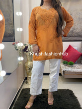 Load image into Gallery viewer, Orange Short Kurti