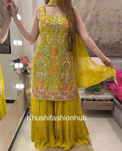 Load image into Gallery viewer, Yellow Gharara Dress