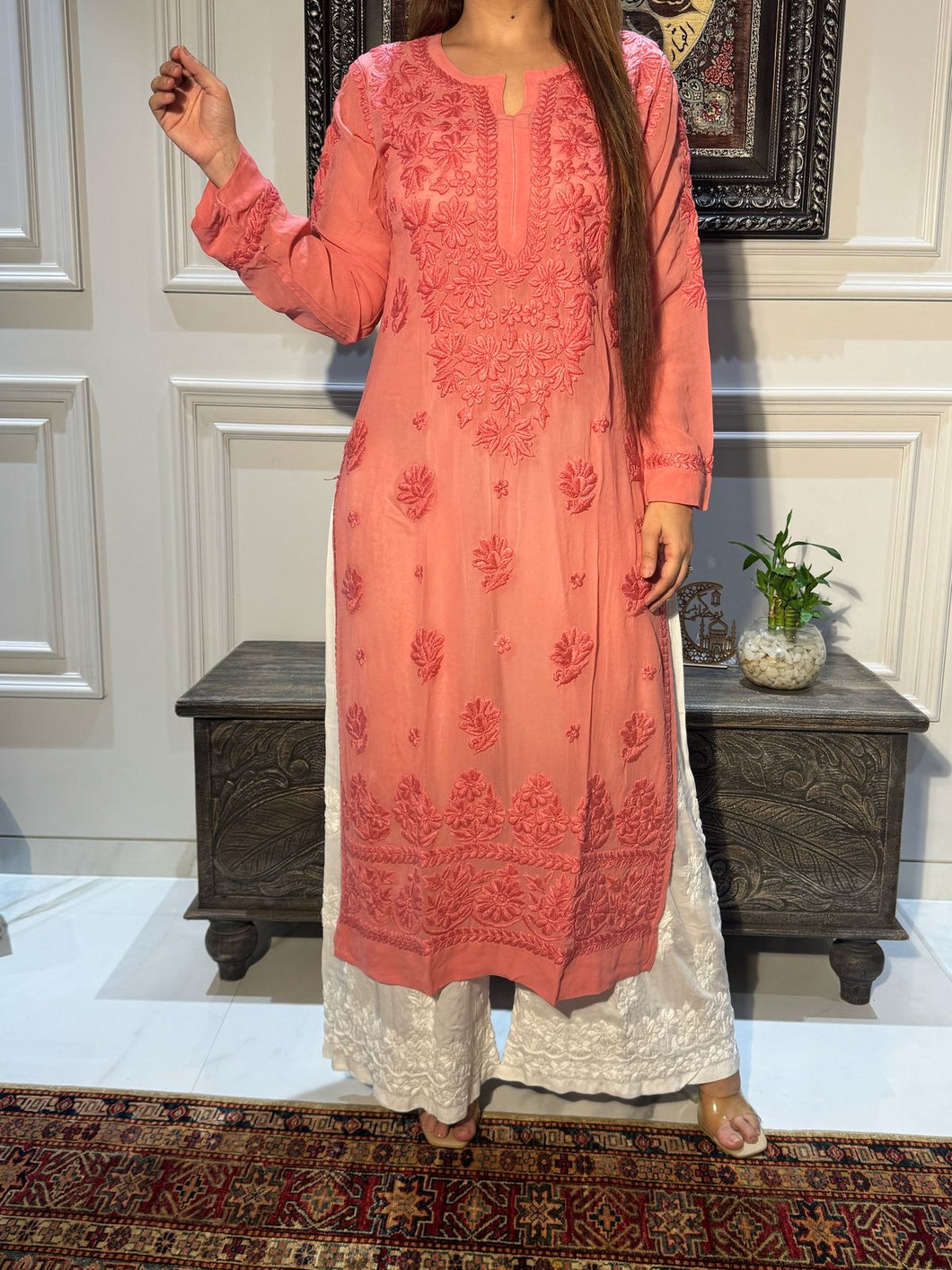 Chikankari Viscose Georgette Kurti