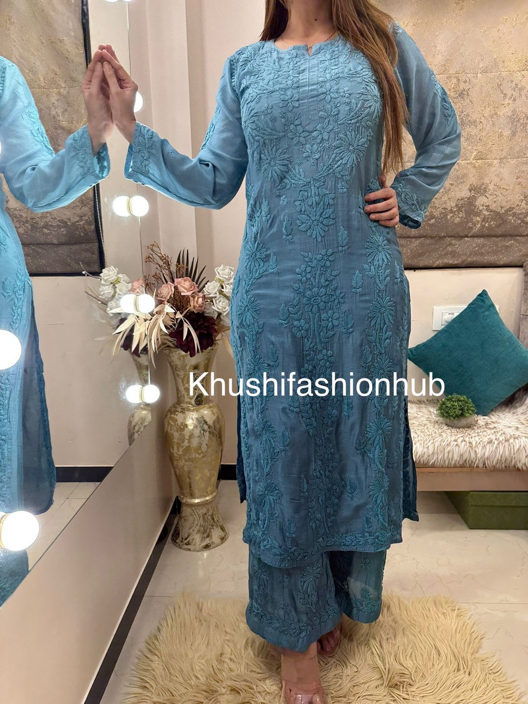 Blue Pallazo Set