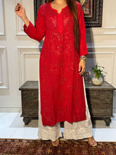 Load image into Gallery viewer, Chikankari Viscose Badla Kurti
