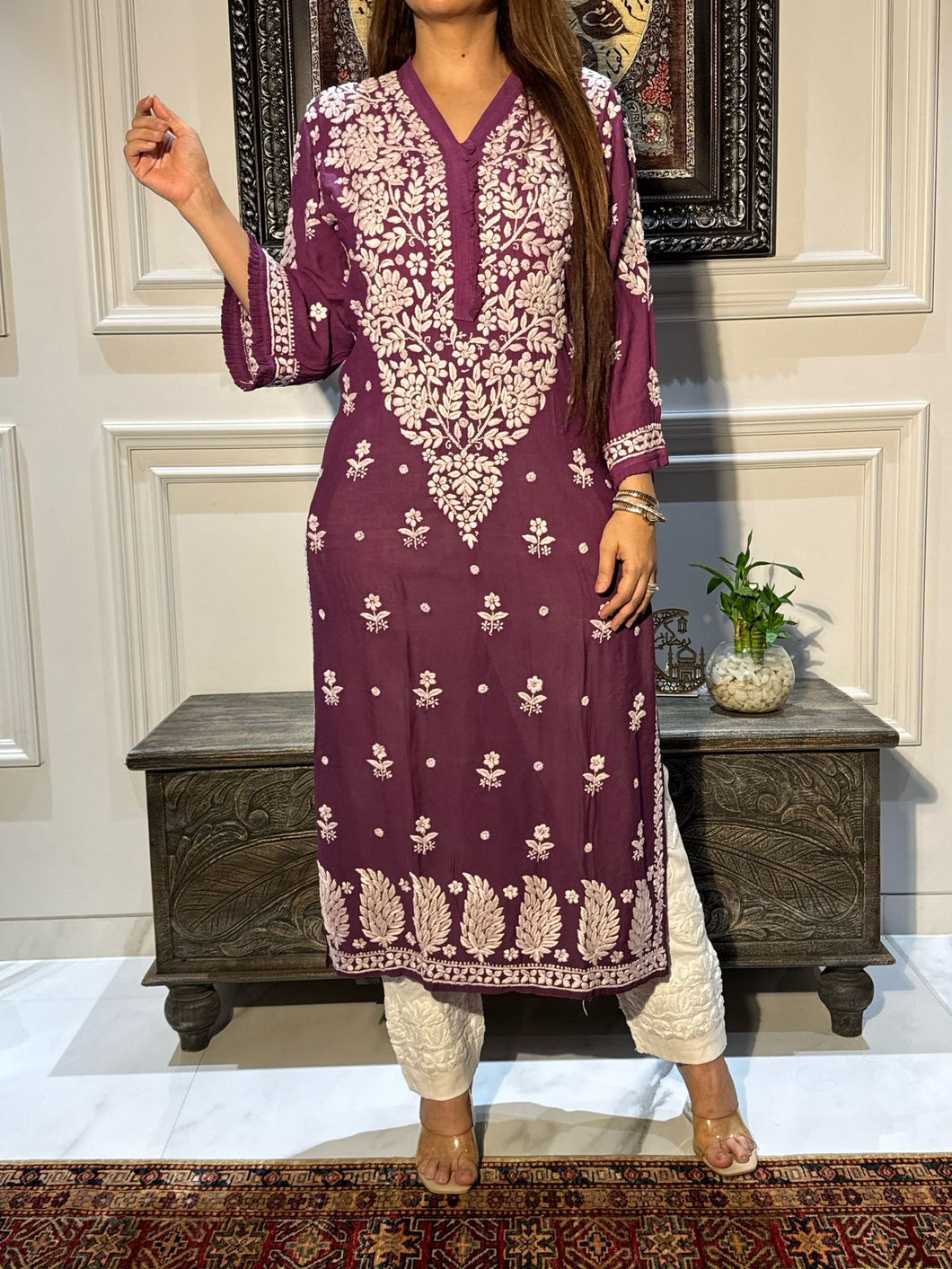 Chikankari Muslin Kurti