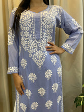 Load image into Gallery viewer, Chikankari Ice blue Kurta
