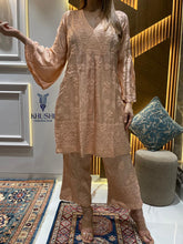 Load image into Gallery viewer, Modal Satin chikankari hand embroidery
