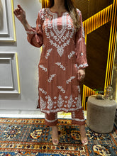 Load image into Gallery viewer, Chikankari Modal Satin Set
