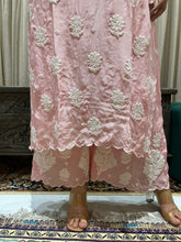 Load image into Gallery viewer, Chikankari Silk Crepe Pallazo Set
