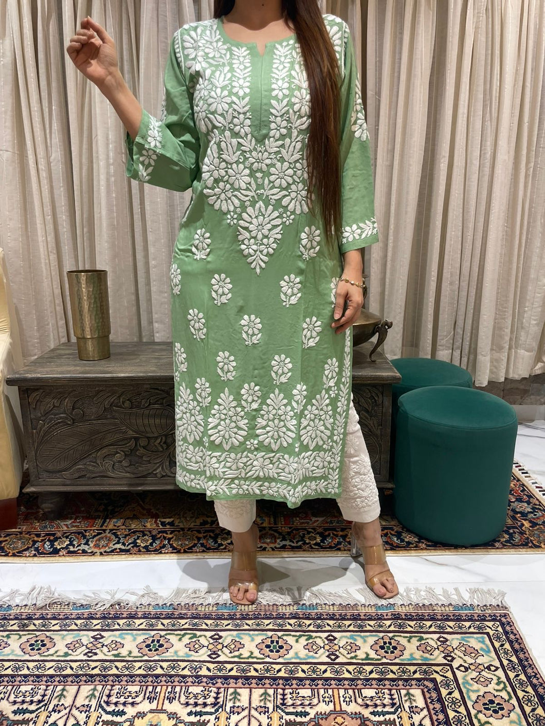 Chikankari Modal Kurti