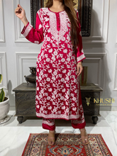 Load image into Gallery viewer, Chikankari Modal Satin Pant Set
