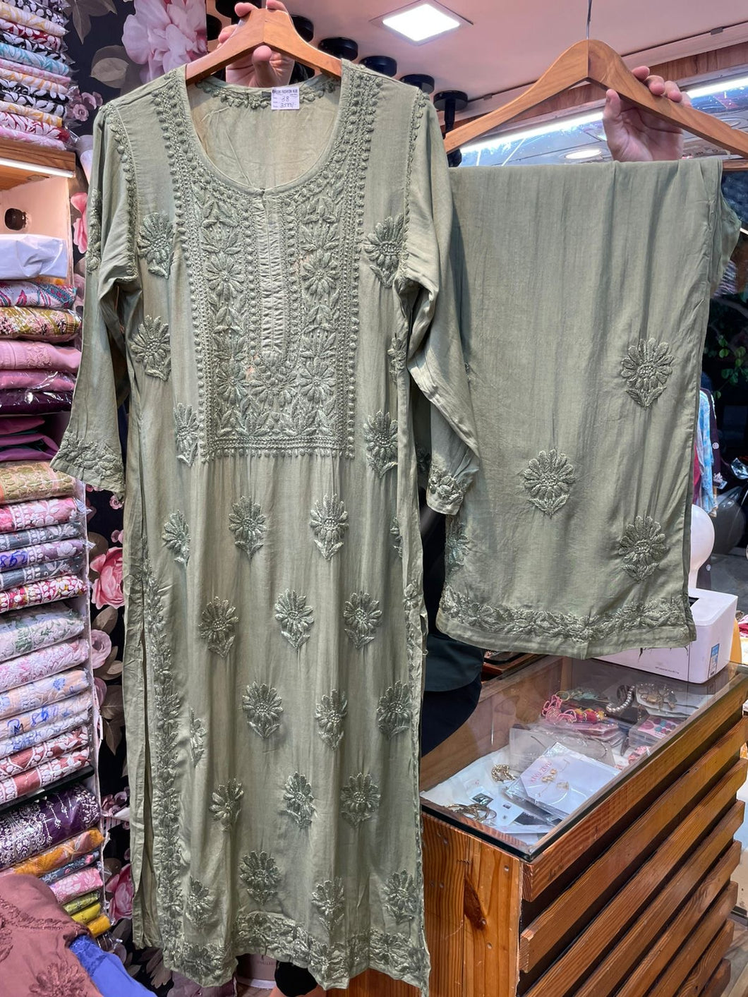 Chikankari Modal Pallazo Set