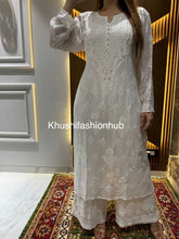 Load image into Gallery viewer, ￼Chikankari White Viscose Mukaish Kurti
