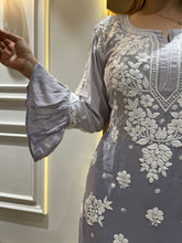 Load image into Gallery viewer, Viscose Muslin Chikankari Pant Set
