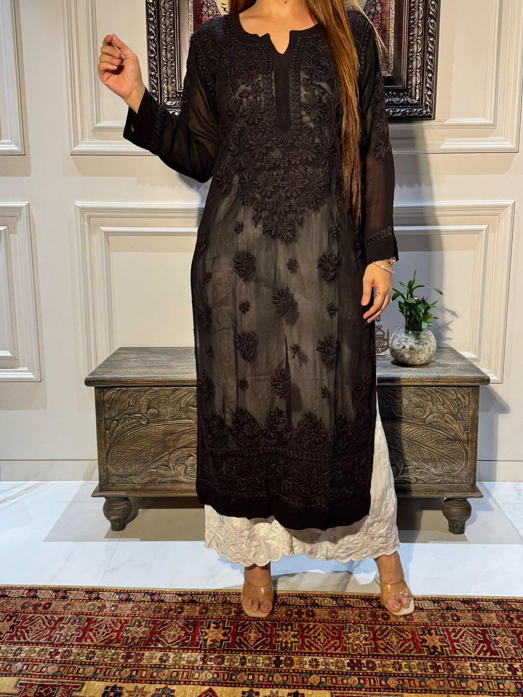 Chikankari Viscose Georgette Kurti